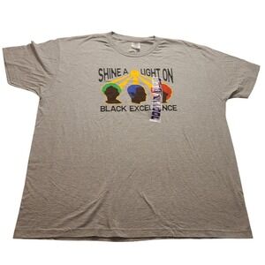 Proud By Design Mens XXL Gray Shine A Light On Black Excellence‎ Graphic T-Shirt